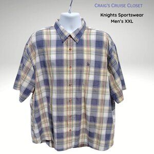 Men's XXL Plaid Button-Down Casual Shirt – Knights Sportswear